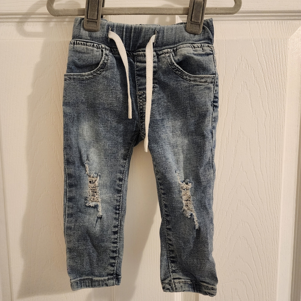 Little Bipsy Blue Distressed Drawstring Jeans